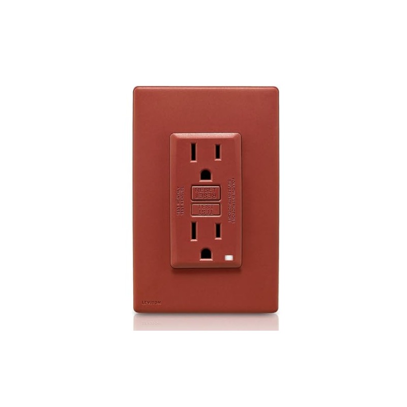 Leviton Renu GFCI Outlet Kit, 15 Amp, RGF15-KRE, Red Delicious