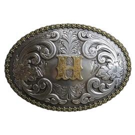 Nocona Belt Co. M&F H Initial Belt Buckle Silver