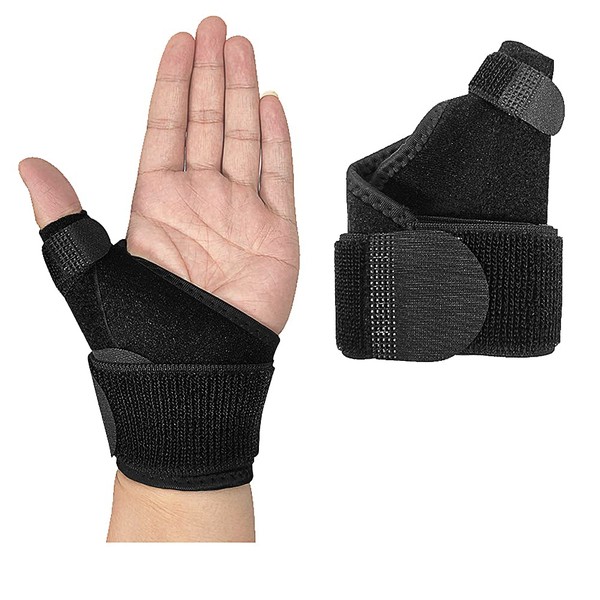 NuCamper Wrist Brace with Thumb Spica Splint for Carpal Tunnel,Wrist Stabilizer Trigger Splint with Compression Strap for Men and Women Fit Left Right Hand, Support for Injuries Sprains, Arthritis,Pain Relief