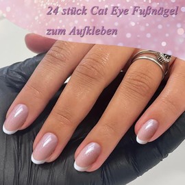 Pack of 24 Glitter Pink Nude White Press On Nails, French Fake Nails Medium, Artificial Nails Press On Nails, White French Artificial Nails, False Nails with Full Coverage for Women