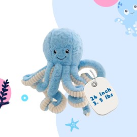 NEWARR 24", 3.5 Pounds Weighted Stuffed Animals, Octopus Suffed Animal, Stress Relief Weighted Plush Animals for Kids Girls Boys Adults Birthday Xmas Gift Present