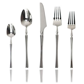 JASHII 20-piece 18/10 Stainless Steel Silver Flatware/Cutlery/Tableware Set Service for 4 Person, Include Knife/Fork/Spoon, Mirror Polished (Silver)