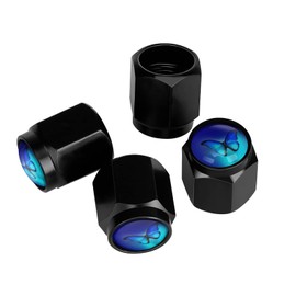 Muishi Tapones de vástago de válvula de neumático Blue Butterfly de aluminio, tapas de válvula de neumático universales para coches, SUV, camiones, bicicletas, motocicletas y bicicletas (paquete de 4)