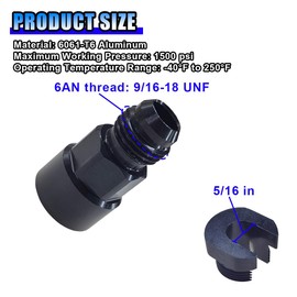 2PCS 6AN Male to 5/16" EFI Fuel Line Fitting, Quick Disconnect Female EFI Fuel Adapter Connector, Aluminum Push on Fuel Rail Fitting, Universal Modification Accessories for Most Cars (5/16)