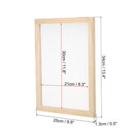 PATIKIL 13.4"x9.8" A4 Wooden Paper Making Screen, Paper Making Mold Frame Papermaking Mould Deckle for DIY Paper Craft Tool Dried Flower Handcraft, Natural Color