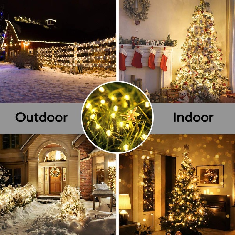 Toodour Battery Christmas Lights, 68.9ft 200 LED Christmas String Lights