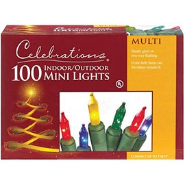 Celebrations Mini Light Set 100 Lights Multi 18" Ul Fuse Ace No. 9802315