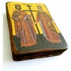 Wooden Greek Christian Orthodox Wood Icon of Saint Constantine and