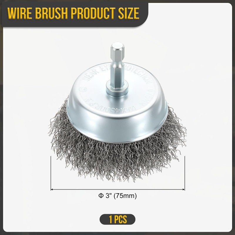 DTGN 3 Inch Wire Wheel Cup Brush for Drill -