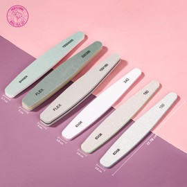 Teenitor Nail File Set Pro Nail Buffer Nail File Nail Polish 150 180 240 100/180 200/280 1000/4000 Grit 6-Piece Set