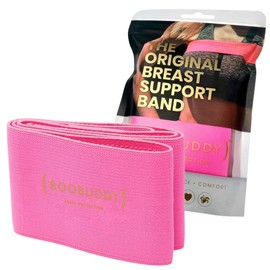 Booband Boobuddy Breast Support Band - High Impact Sports Bra Alternative Running Accessory for Women - Shock Absorbing Compression for Zero Bounce, Prevent Injury, Improve Posture, Pink, Large