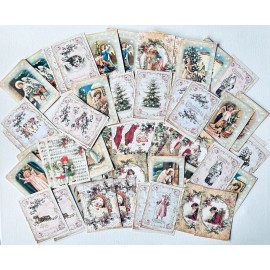 Christmas Card Lot Of 50+ Shabby Chic Vintage Xmas Cards Christmas Crafts  #XC52