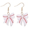 Baseball Bow Earrings for Woman, Sports Dangling Theme Softball Bowknot