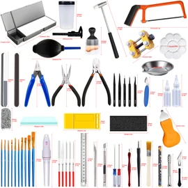 Yauhar 108Pcs Modeler Basic Tools Craft Set, Hobby Modeling Tools for Gundam Model Car Airplane Repairing & Fixing