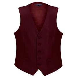 Gioberti Men's Formal Suit Vest Fit for Business or Casual Dress, Burgundy, Small