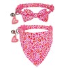 ADOGGYGO Pink Valentine's Day Cat Collar with Bowtie Bandana, Valentine