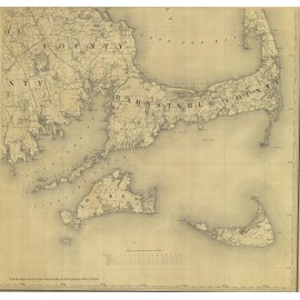 Cape Cod & Islands Historical Map 1844 (24"x24")