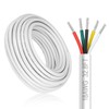 18 Gauge 5 Conductor Electrical Wire, 32.8FT White Stranded Low