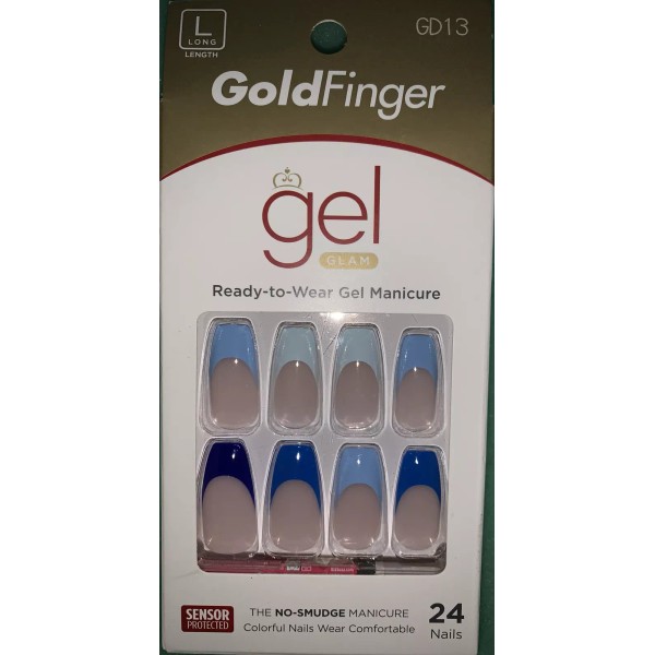 GoldFinger Full Cover Nails Press On Nails Gel Glam Design