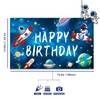 Ayearparty Outer Space Happy Birthday Photography Backdrop Banner for Kids
