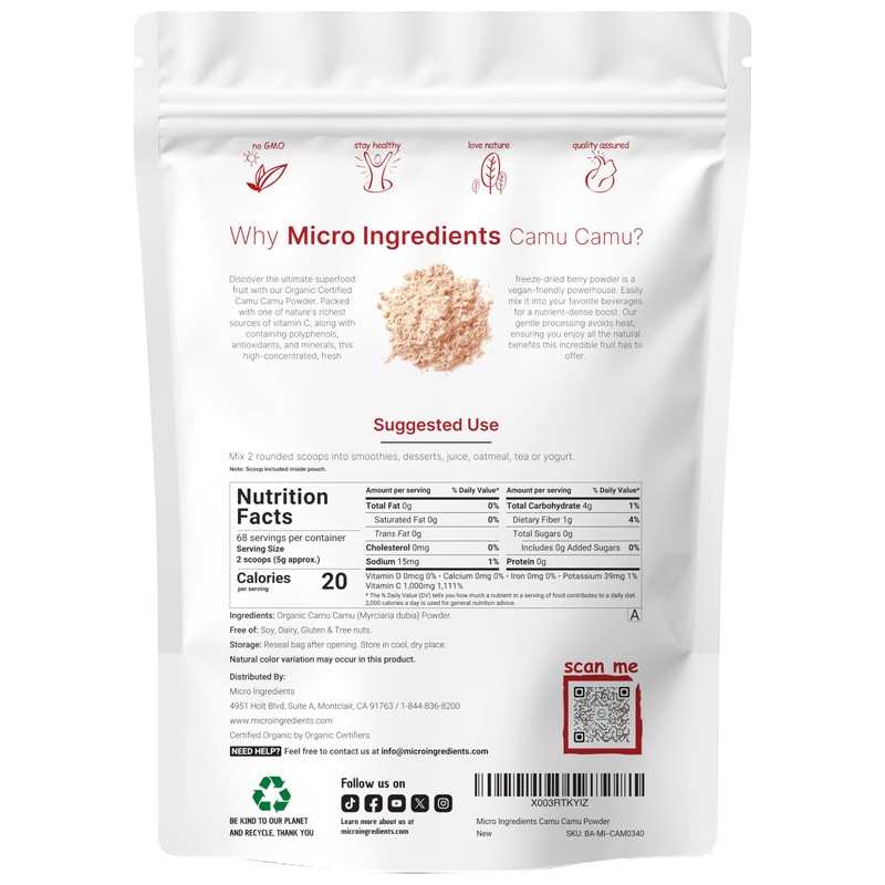 Organic Camu Camu Powder, 12 oz | High Natural Vitamin