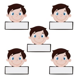 5 Name Magnets Avatar Men Rewritable 5.5 x 5 cm for Magnetic Boards, Fridges, Planboards and Whiteboards. Emoji Magnet Men Name Magnet