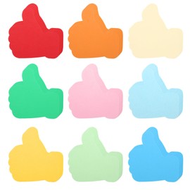 sourcing map 45 Pcs Thumbs Up Cutouts, Thumbs Up Shape Die Cut Paper Cards for DIY Craft, Wall Decor, Party Decoration, 6 x 5.5 Inch, 9 Colors