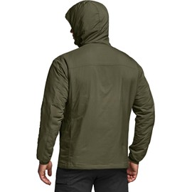 CQR Men's Lightweight Insulated Jacket, Windproof Packable Water Resistant Warm Active Coat for Hiking Work Outdoor Tactical, Veil Soil Green, Small