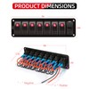 FXC 12V 24V DC 7 Gang Rocker Switch Aluminum Panel