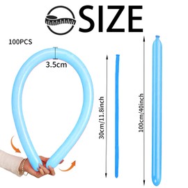 YOUYIKE 100 Stück Modellierballons, Lange Luftballons zum Formen, Modellier Luftballons für Tiere, Magischer Ballon, für Geburtstage Veranstaltungen Dekoration,Partys,Hochzeiten (Blau)