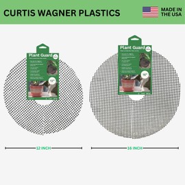Curtis Wagner Plastics Plant Guard, 16" Diameter, 2-Pack | Plant Protector from Cats & Animals | Plant Soil Cover | Trim-to-Fit Plant Pot Cover for Healthy Root Growth | Indoor or Outdoor Use