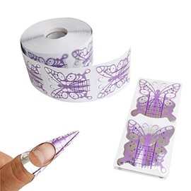 Tvoip 100Pcs/Pack Nail Forms Extension Tips Guide Extension French DIY Tool Acrylic UV Gel Nail Art Tools Builder Sticker Sculpting (Butterfly)