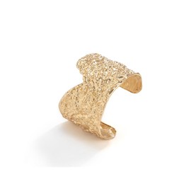 GIGB PBDK 18K Gold Chunky Irregular Cuff Bangle Bracelets for Women,Exaggerated Pleated Non Tarnish Bangle,Unique Personality Party Jewelry Gifts (Gold)