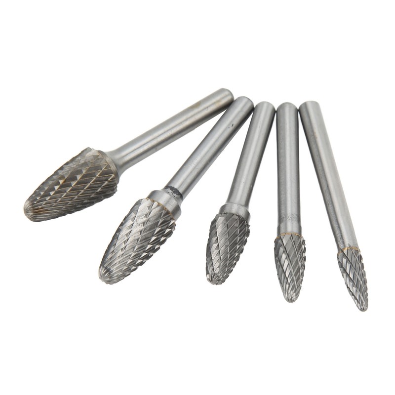 Double Cut Carbide Rotary File Bit Set 6mm Diameter Shank