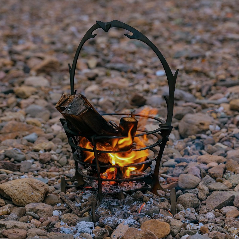 Folding Campfire Grill Camping Fire Pit Portable Wood Burning Bonfire