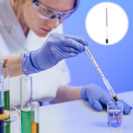 VILLCASE Glass Hydrometer, 0-35 Specific Gravity Hydrometer Dual Scale Laboratory Hydrometer Heavy Liquids Measuring Device for Distilling Moonshine Brewing A