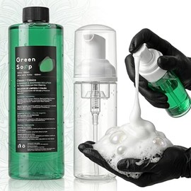 Rayyl Tattoo Green Soap 16.9OZ 100% Ultra Concentrated & 7OZ Foam Bottle Kit – Green Tattoo Soap Vegan Formula, Professional Skin Cleanser for Tattoos & Piercings, Travel-Ready Value Pack