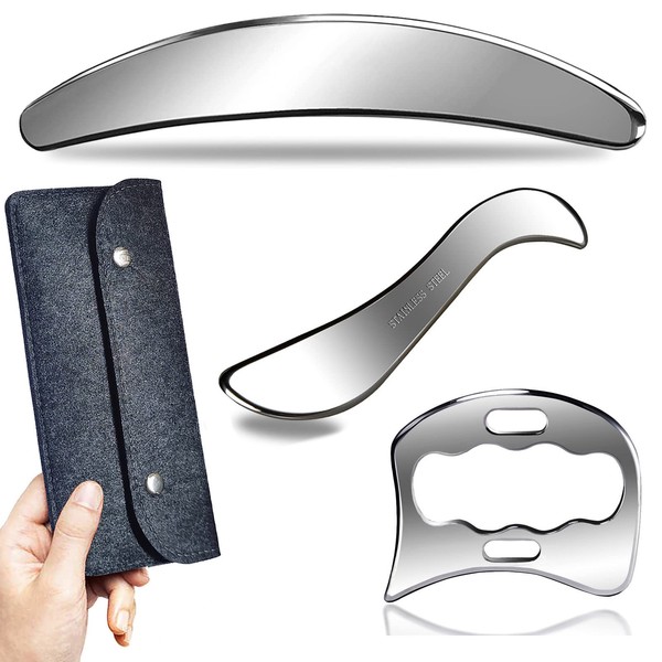 BYYDDIY - Juego de herramientas de raspador muscular de acero