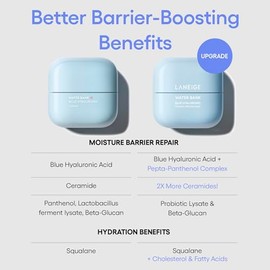 LANEIGE Crema Hidratante Water Bank Azul con Ácido Hialurónico: Crema facial coreana hidratante con escualano y ceramida para el soporte de la barrera