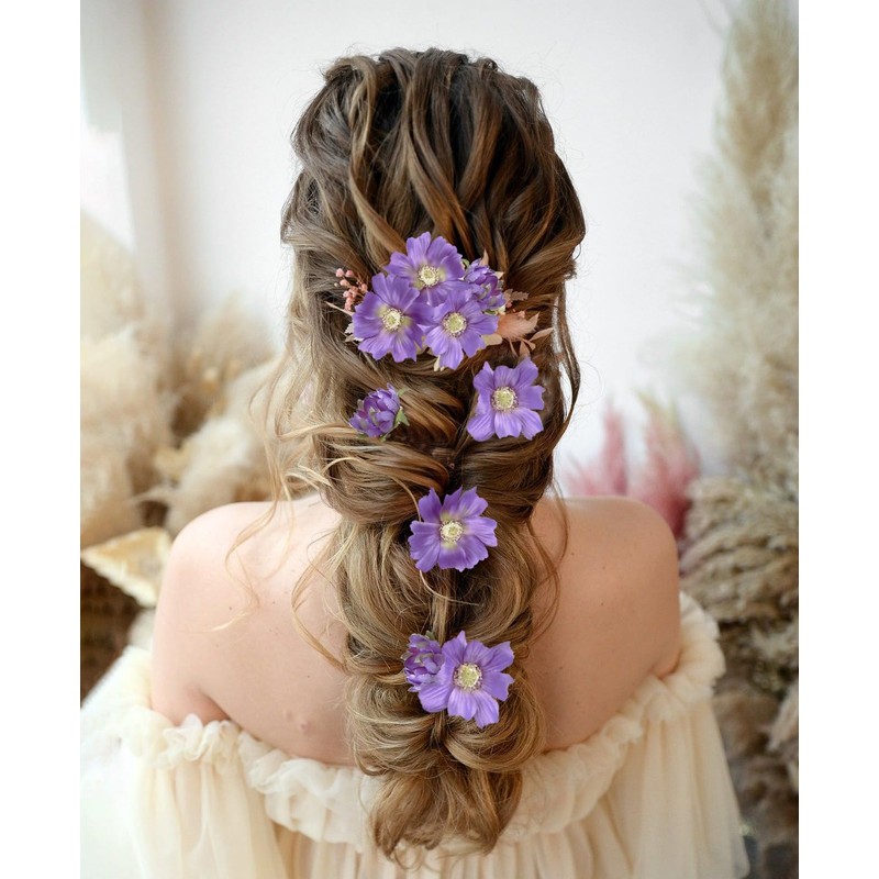 6PCS Daisy Flowers Artificial 24'' Faux Cosmos Flower Stems Artificial