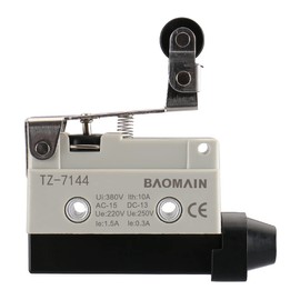 Baomain Limit Switch One-Way Action Short Hinge Roller Lever Momentary Type SPDT 1NC+1NO AC DC 380V 10A Micro Switch TZ-7144 Pack of 1