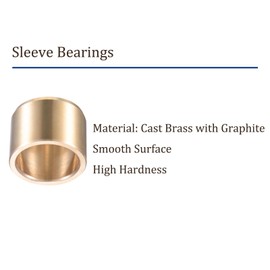 Kozelo Pack of 2 Plain Bearings - [30 mm x 38 mm x 30 mm] Brass Sliding Bushing for Use in Machines | Gold