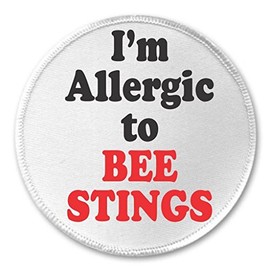 A&T Designs - I'm Allergic to BEE STINGS 3" Sew On Patch Bees Allergy