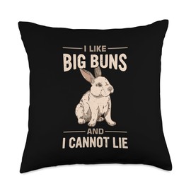 Rabbit Lover Design with Flemish Giant Throw Pillow