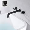 Wall Mount Tub Filler Matte Black Tub Faucet High Flow