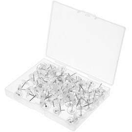 Operitacx 100pcs Cork Board Map Tack Message Board Tacks Cute Push Pins Decorative Thumb Tacks Bulletin Thumbtacks Decorative Tacks Transparent Push Pins Office Flat Top Decorative Nails
