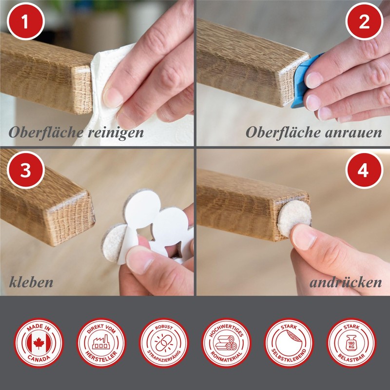 3/4" Diameter Heavy Duty Felt Pads - 60 Pcs (10