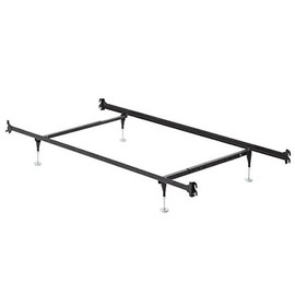 WSilver Products Hook-On Bed Frame with Headboard & Footboard Brackets W/Adjustable Guides Twin Full