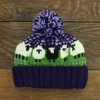 LOUDelephant Wool Knit Bobble Beanie Hat - Sheep - Green