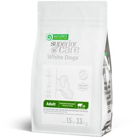 Nature's Protection Dry Dog Food for Small Breed - High Protein Tear Stain Diet for White & Light Fur Adult Dogs - Small Bites Kibble (Superior Care - Lamb and Rice, 3.3 lb)